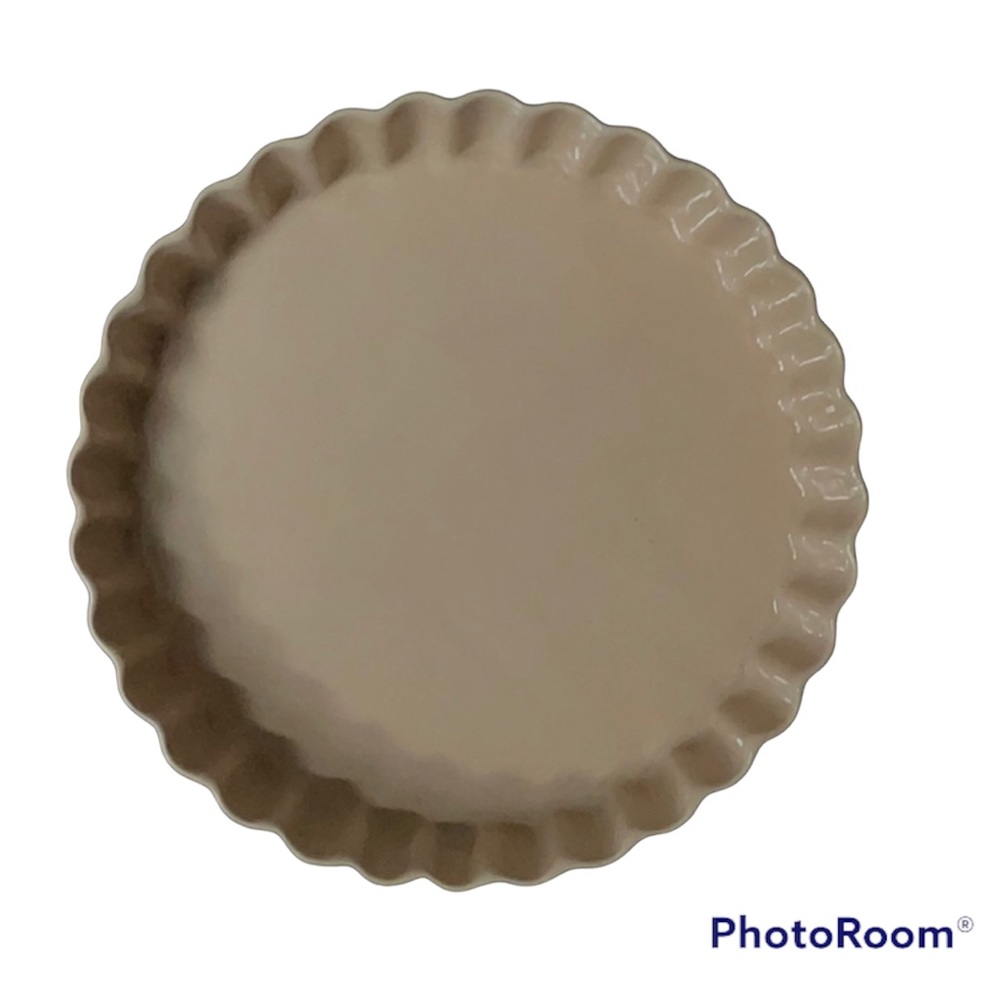 TORTE Pan Pie Quiche Ceramic Vintage Baking Pan Serve Plate Wavy Fluted Bakeware